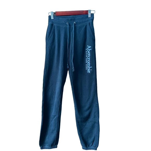 Abercrombie & Fitch Women's Spell Out Jogger Sweatpants Drawstring Black Size XS - Picture 1 of 7